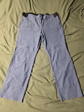 Womens Light Blue Stretch Waist Pants, XL
